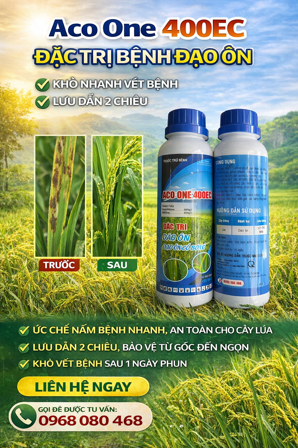 Aco-one 400EC - Đặt trị đạo ôn lá lúa